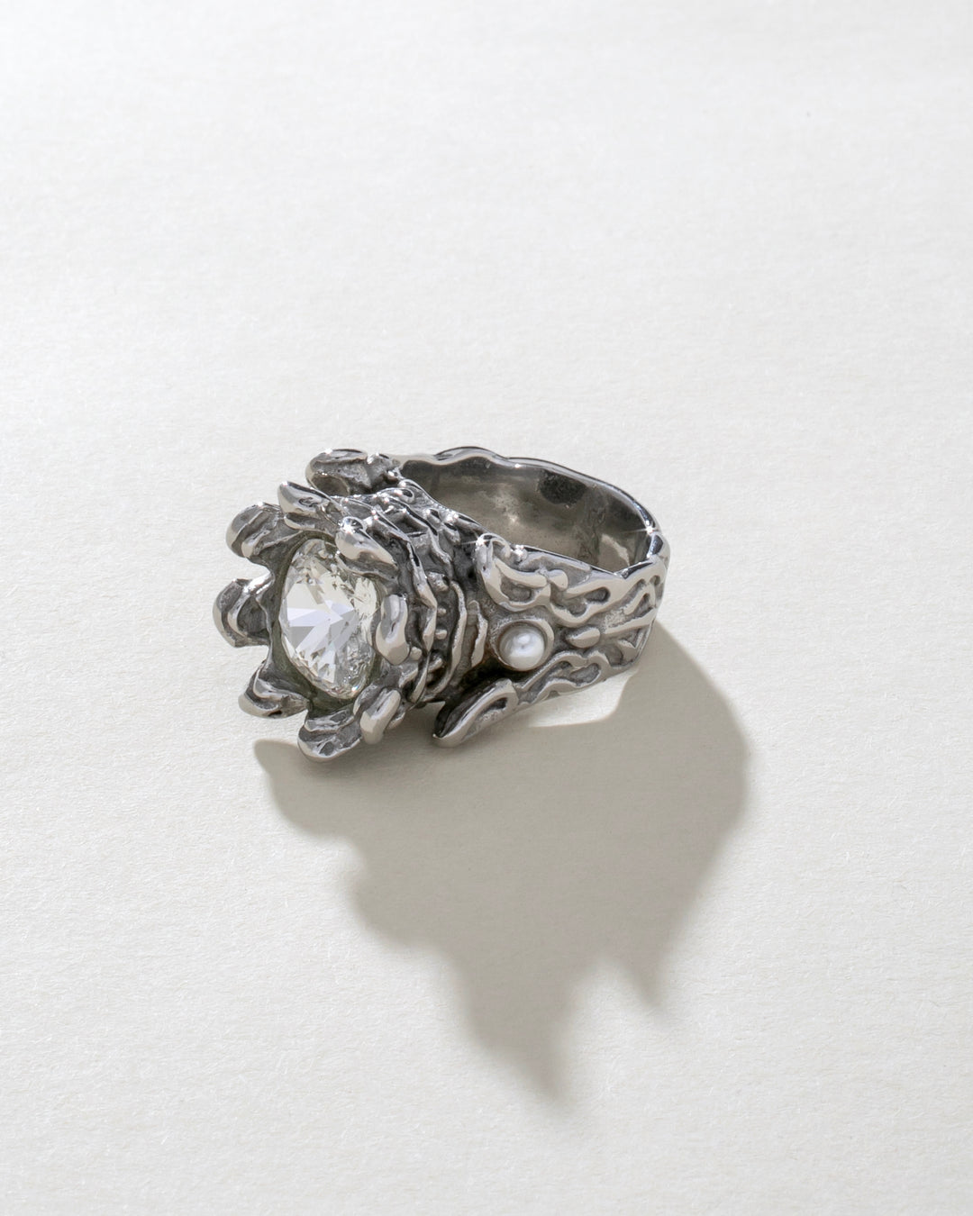 Crystal Royal Ring Stainless Steel Silver Finish