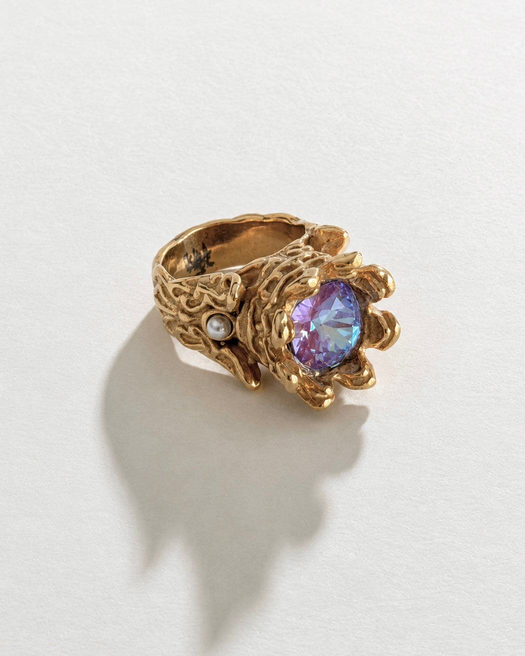 Crystal Royal Ring - Gold Steel