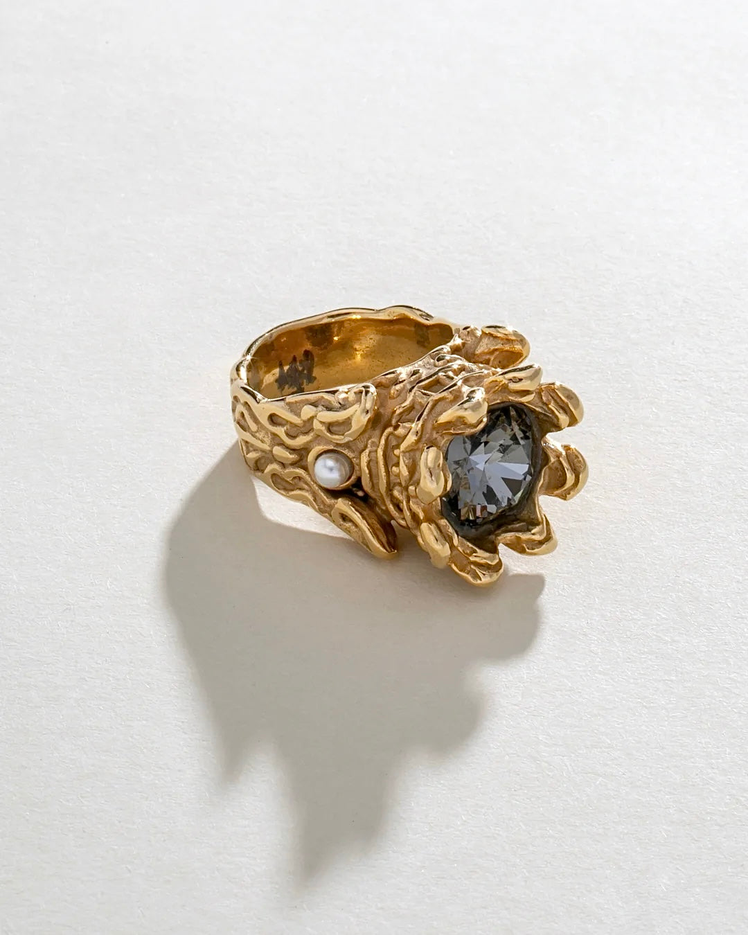 Crystal Royal Ring - Gold Steel