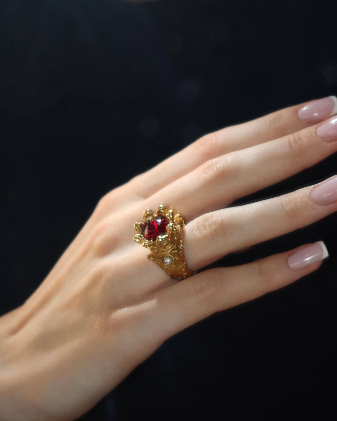 Crystal Royal Ring - Gold Steel