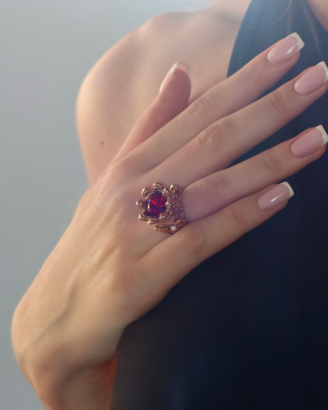 Crystal Royal Ring - Gold Steel