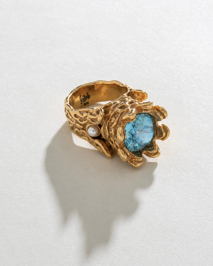 Crystal Royal Ring - Gold Steel