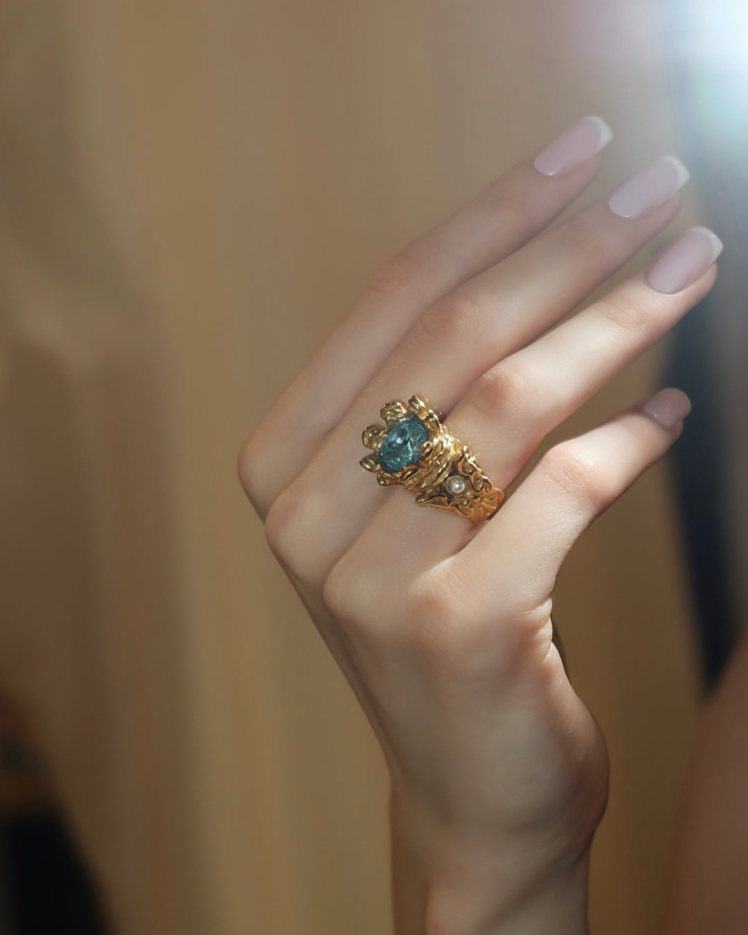 Crystal Royal Ring - Gold Steel