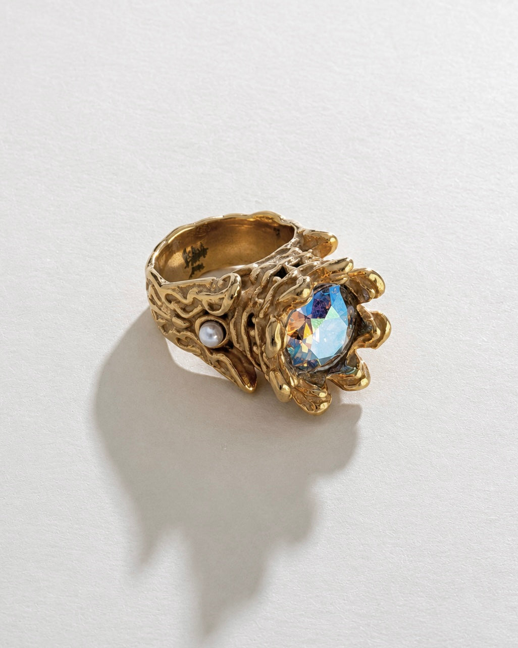 Crystal Royal Ring - Gold Steel