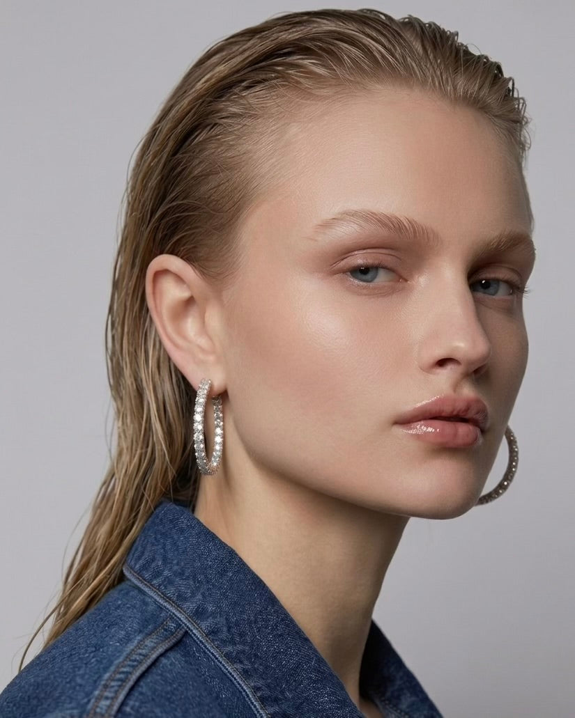 Crystal Sterling Silver 925 Earrings