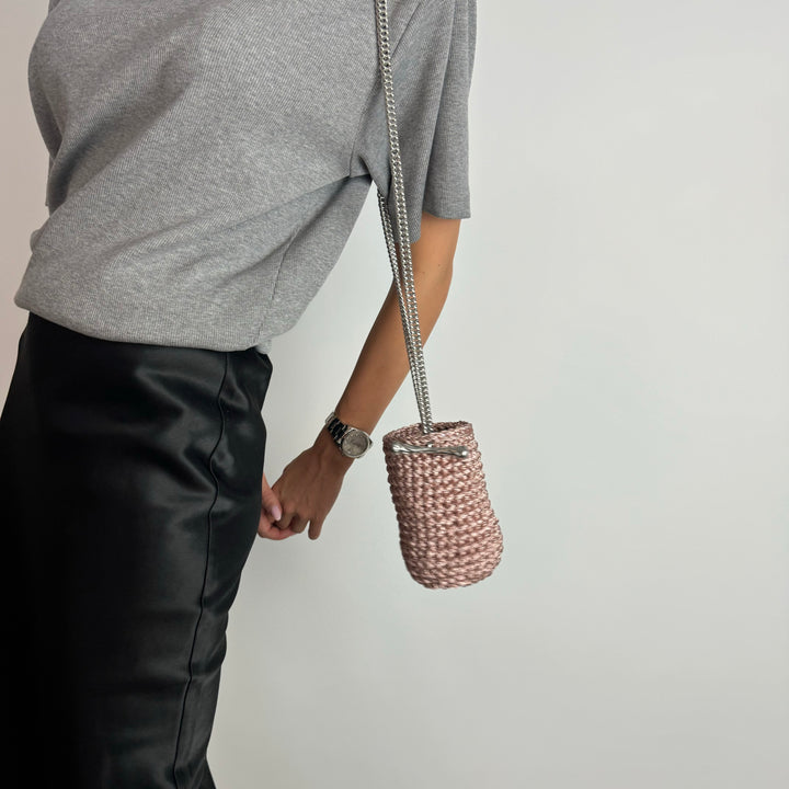 Bucket Clasp Bag in Metallic