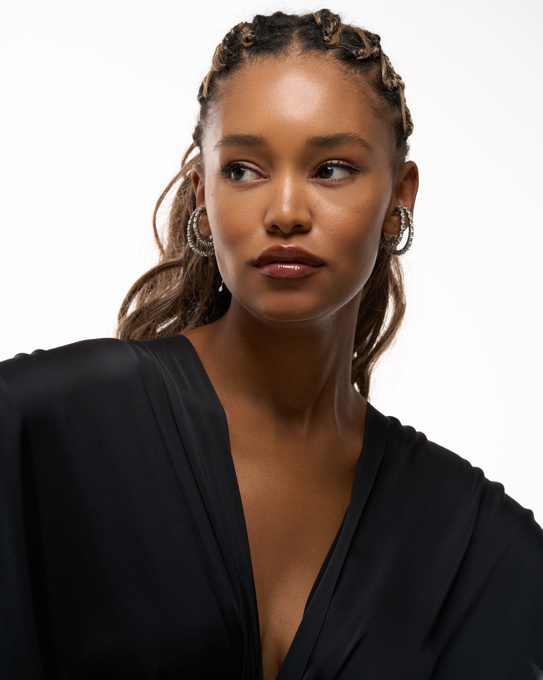 Double Crystal Sterling Silver 925 Ear Cuffs