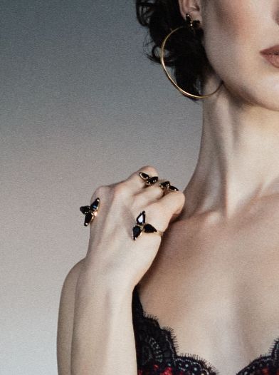 embrace ring. bracelet earrings 