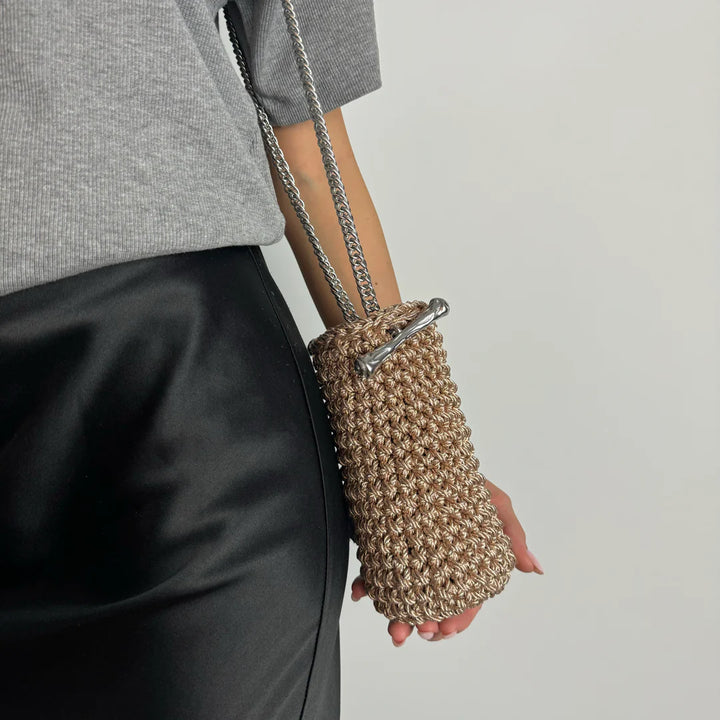 Bucket Clasp Bag - Metallic