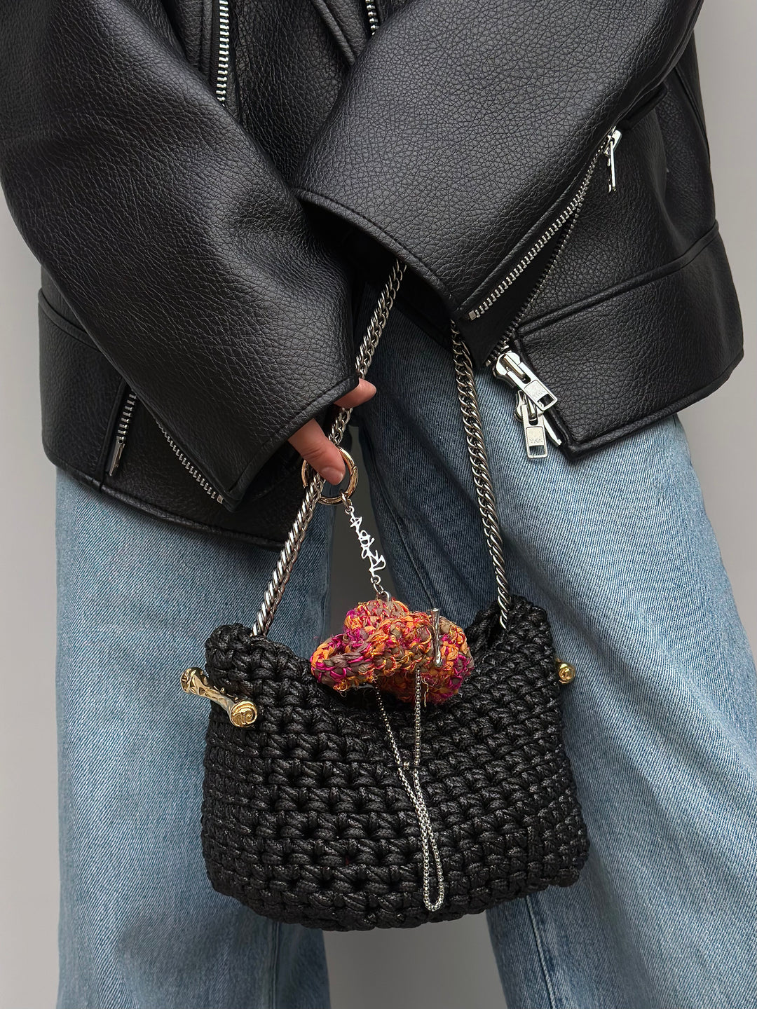 Small Stella Clasp Bag in Leather