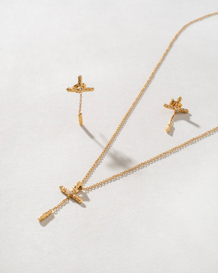 Freedom Stainless Steel Necklace & Earrings Set