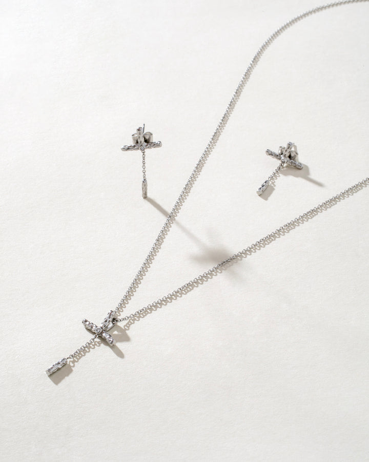 Freedom Stainless Steel Necklace & Earrings Set