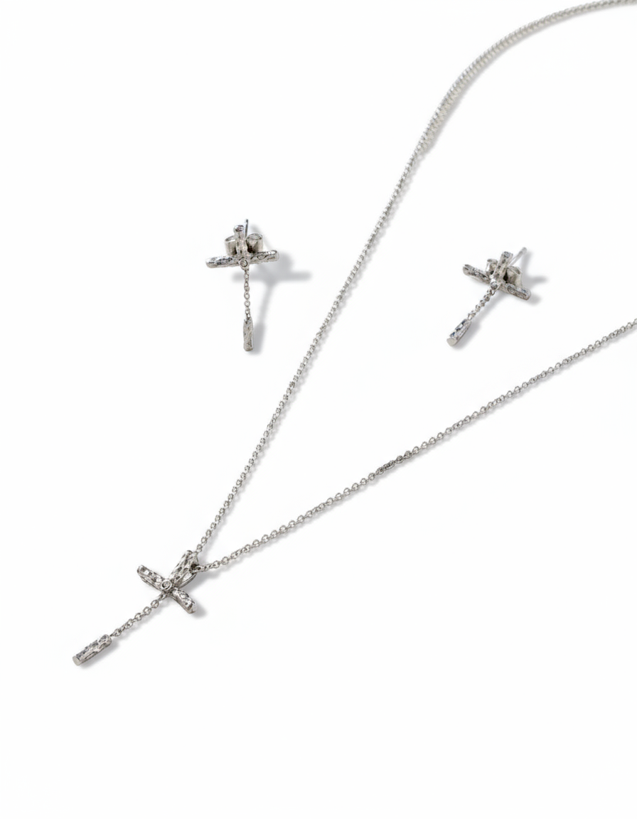 Freedom Stainless Steel Necklace & Earrings Set