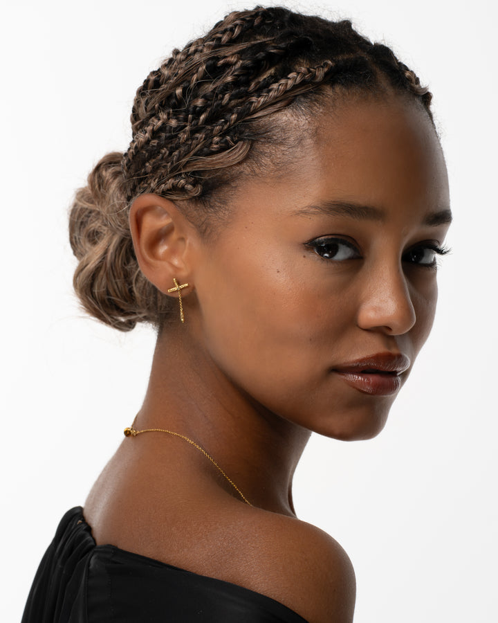 Freedom Stainless Steel Cross Earrings