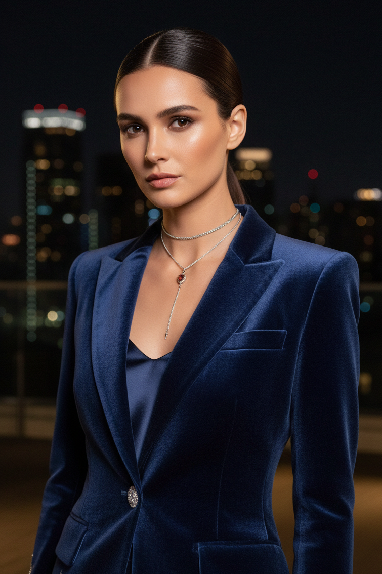 Vintage Rose Silver Necklace