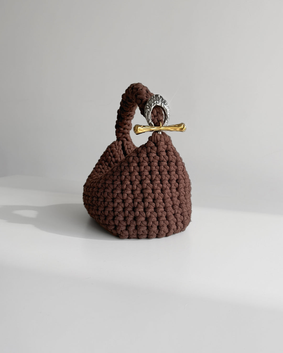 Gigi Clasp Bag - Brown