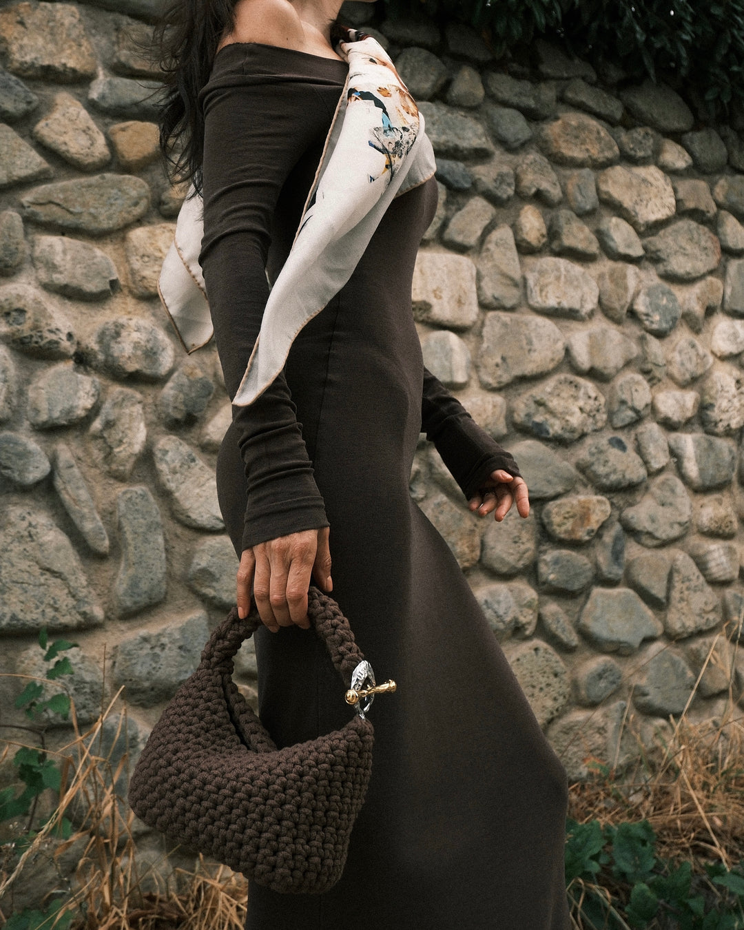 Gigi Clasp Bag - Brown