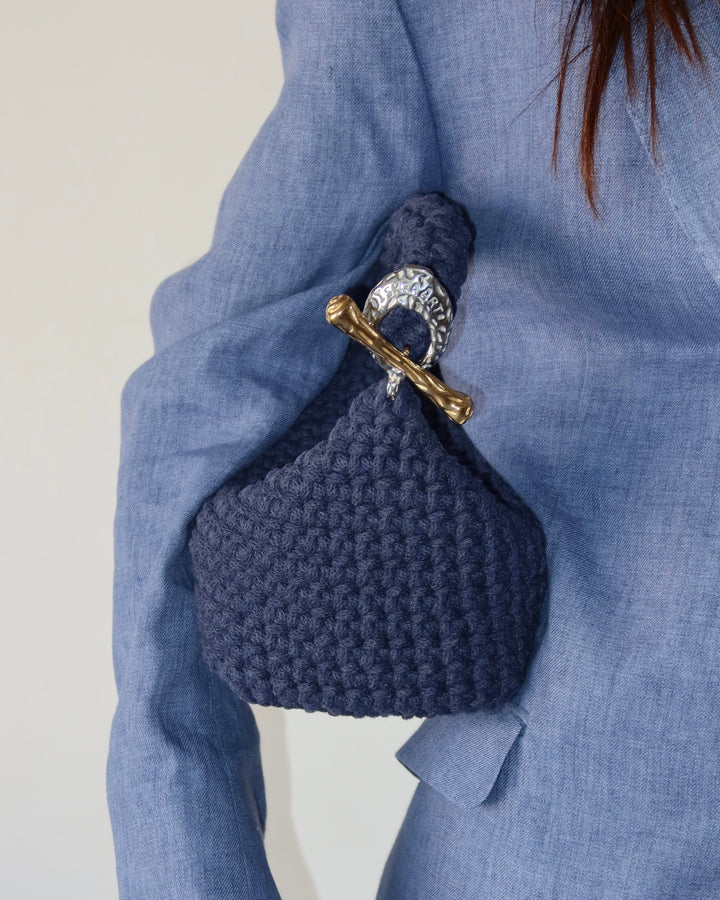 Gigi Clasp Bag - Denim