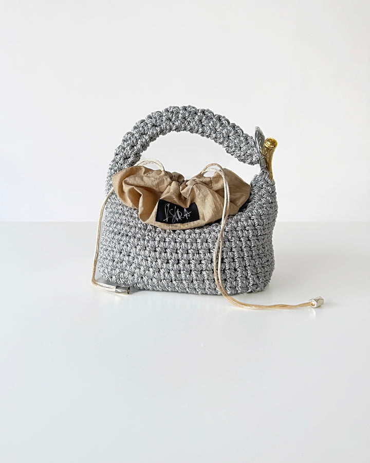 Gigi Clasp Bag - Metallic Silver
