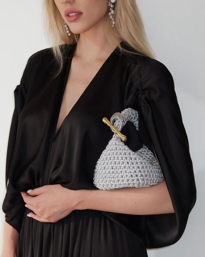 Gigi Clasp Bag - Metallic Silver