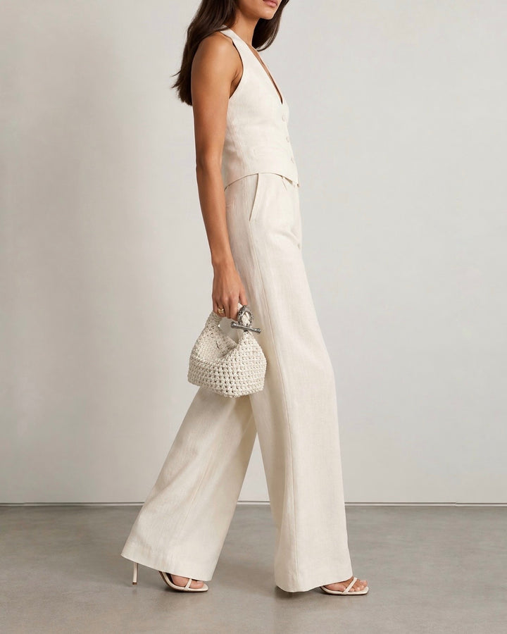 Gigi Clasp Bag - Metallic White Moonlight
