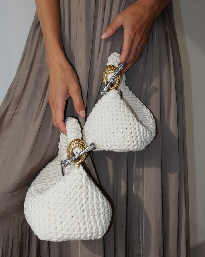 Gigi Clasp Bag - White