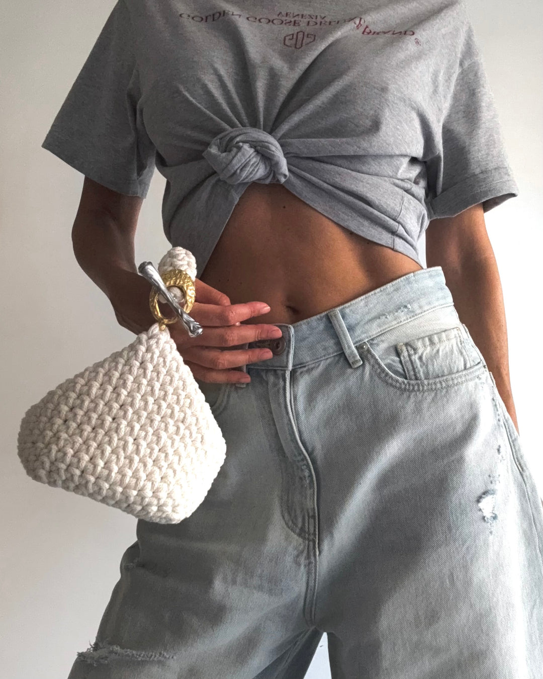 Gigi Clasp Bag - White
