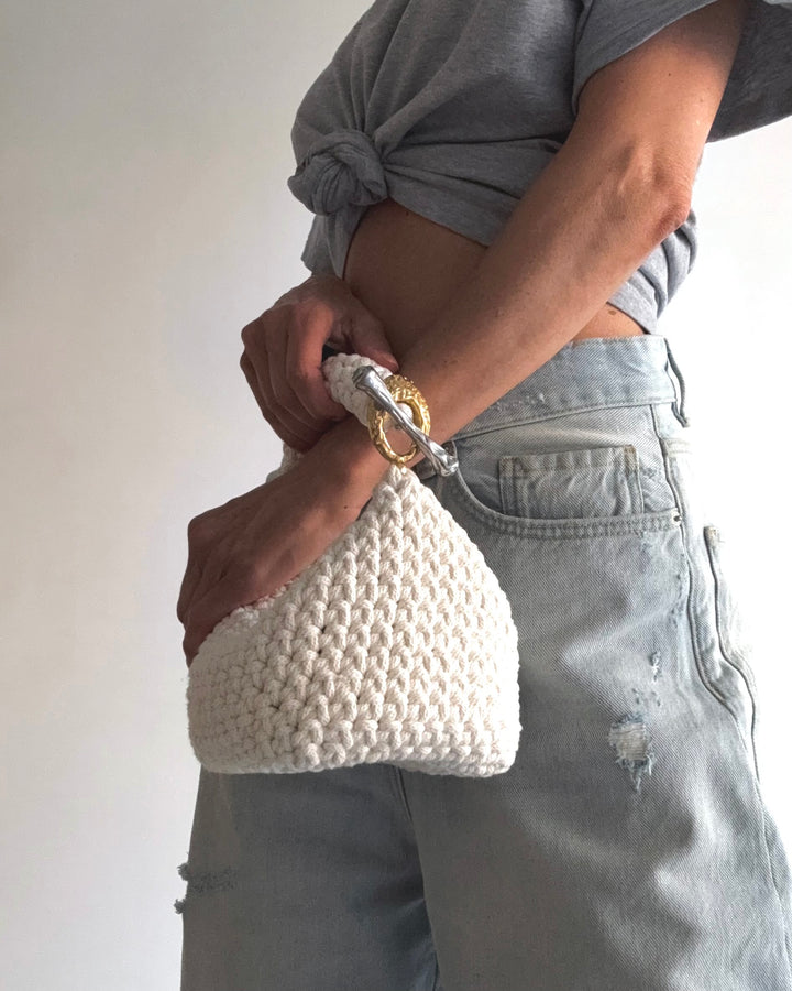 Gigi Clasp Bag - White