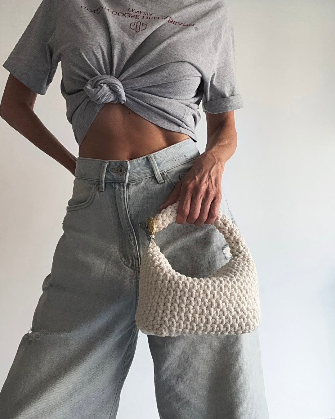 Gigi Clasp Bag - White