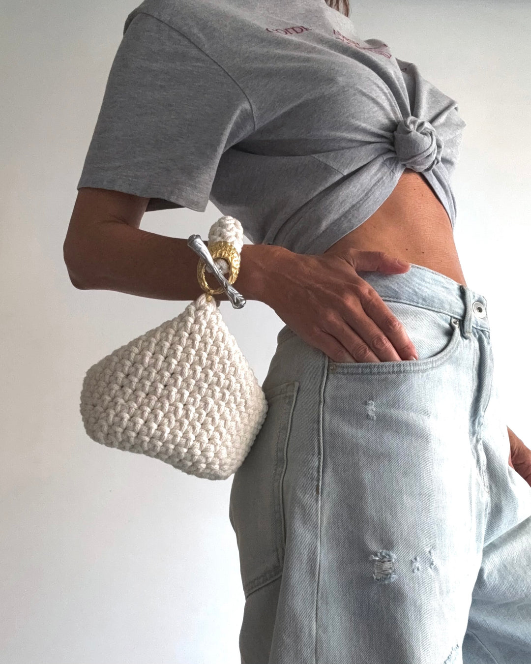 Gigi Clasp Bag - White