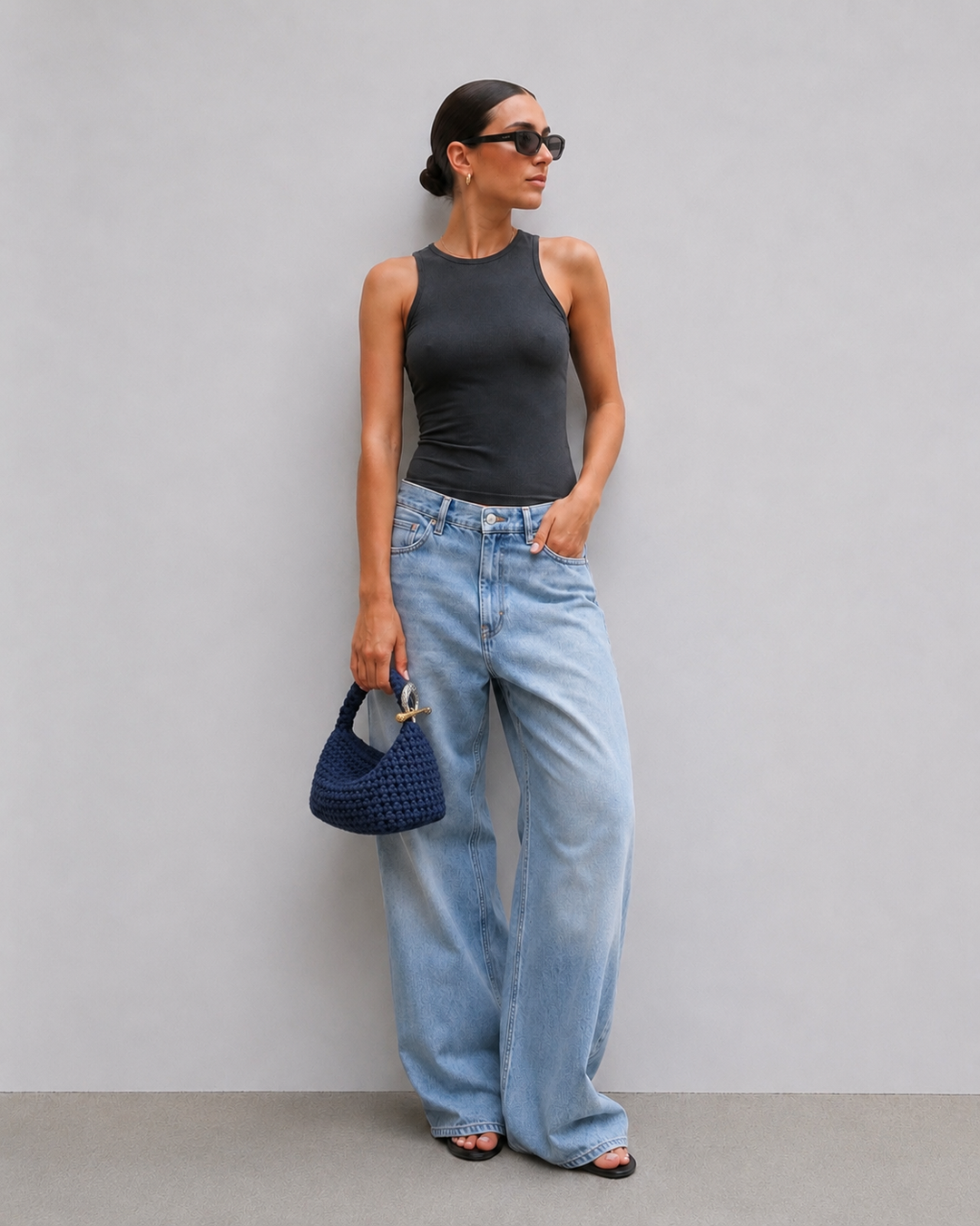 Gigi Clasp Bag - Denim