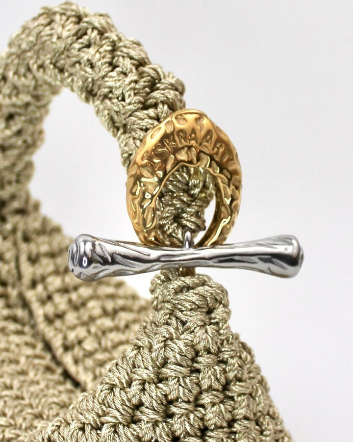 Small Gigi Clasp Bag - Metallic Gold