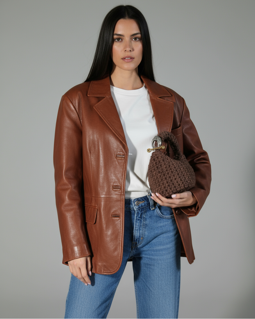 Small Gigi Clasp Bag - Brown