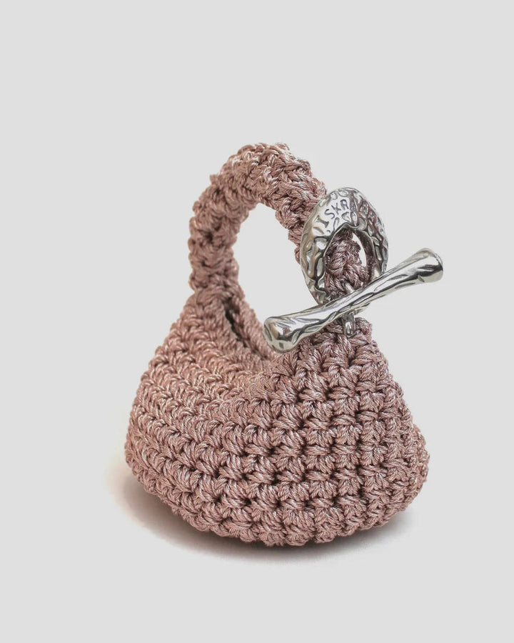 Micro Gigi Clasp Bag - Metallic Rose