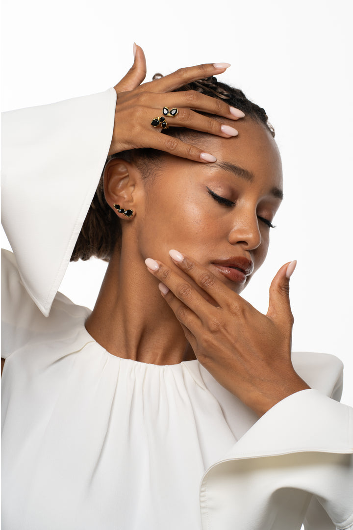 Blossom Necklace & Earrings Set - Gold Plated Sterling Silver 925