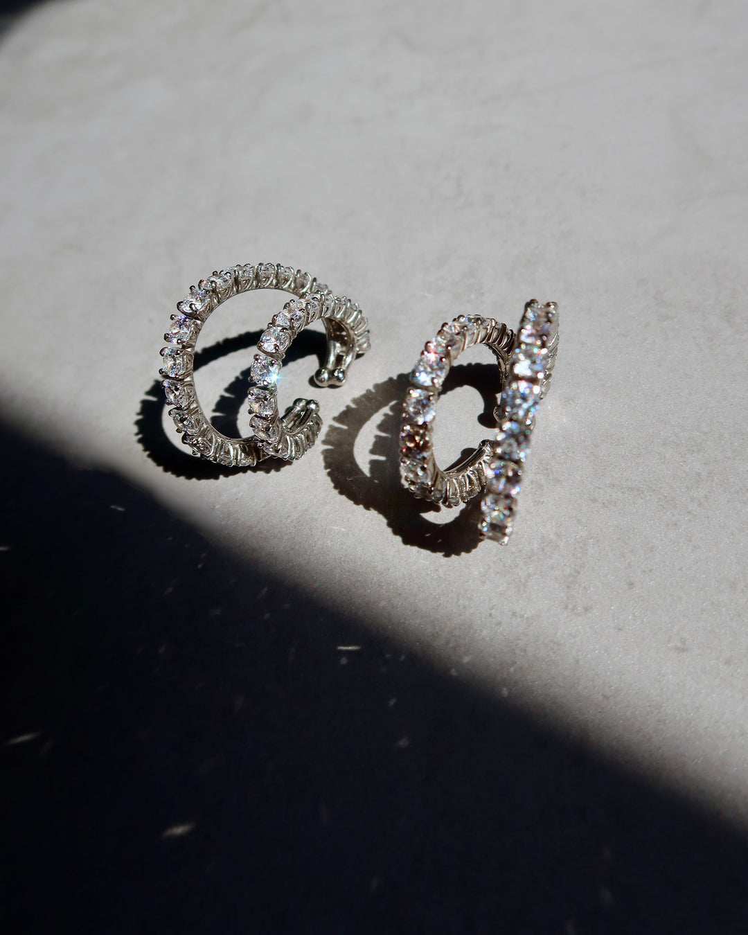 Double Crystal Ear Cuffs