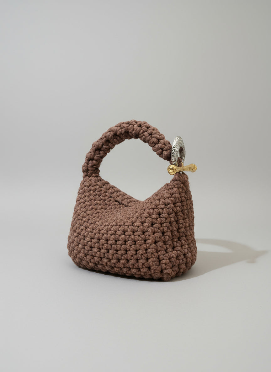 Small Gigi Clasp Bag - Brown