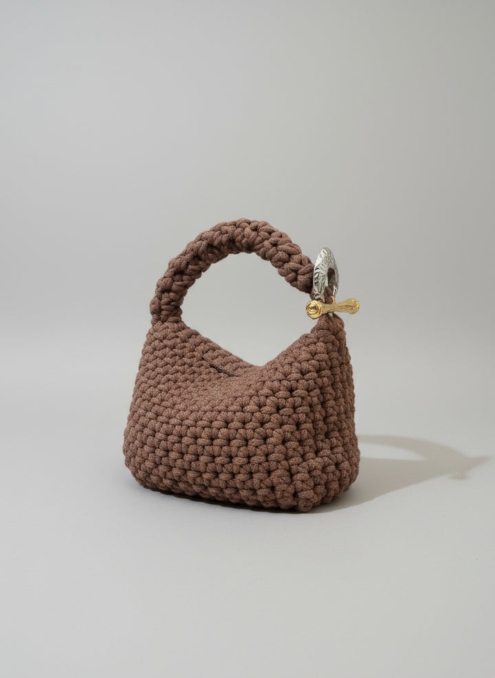 Small Gigi Clasp Bag - Brown