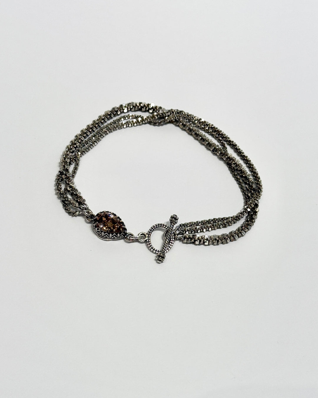 Vintage Rose Silver Bracelet