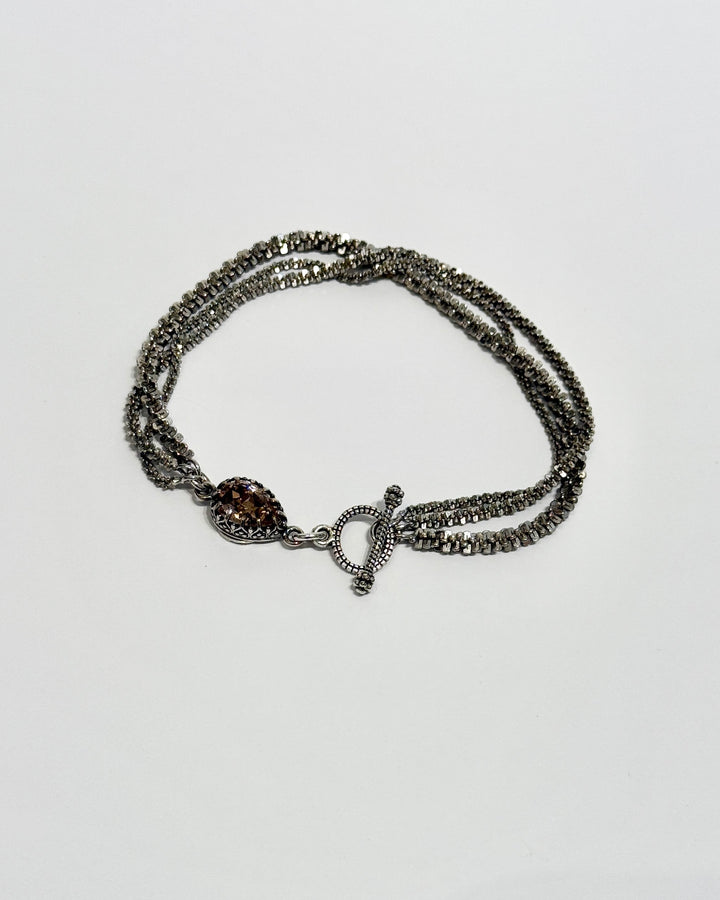 Vintage Rose Silver Bracelet