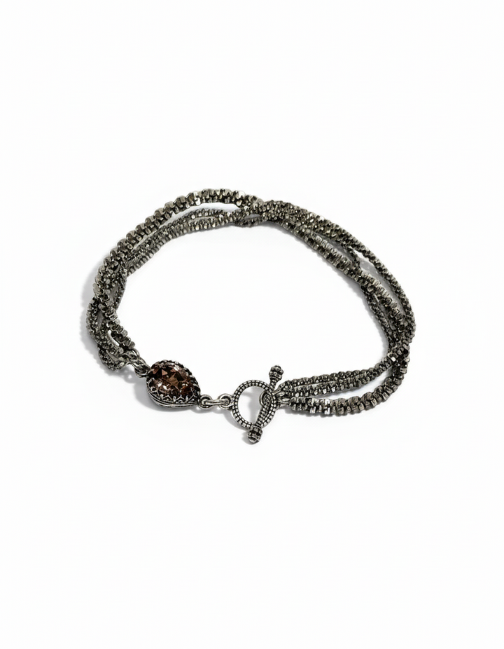 Vintage Rose Silver Bracelet