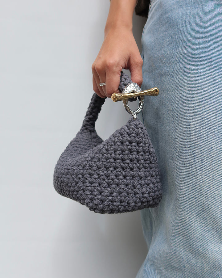 Gigi Clasp Bag - Grey