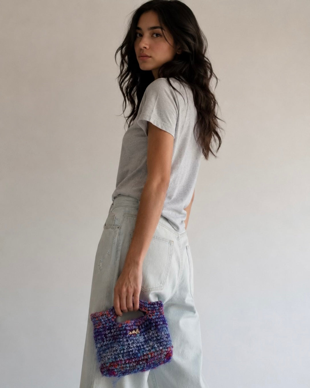 Jen Raffia & Silk Bag
