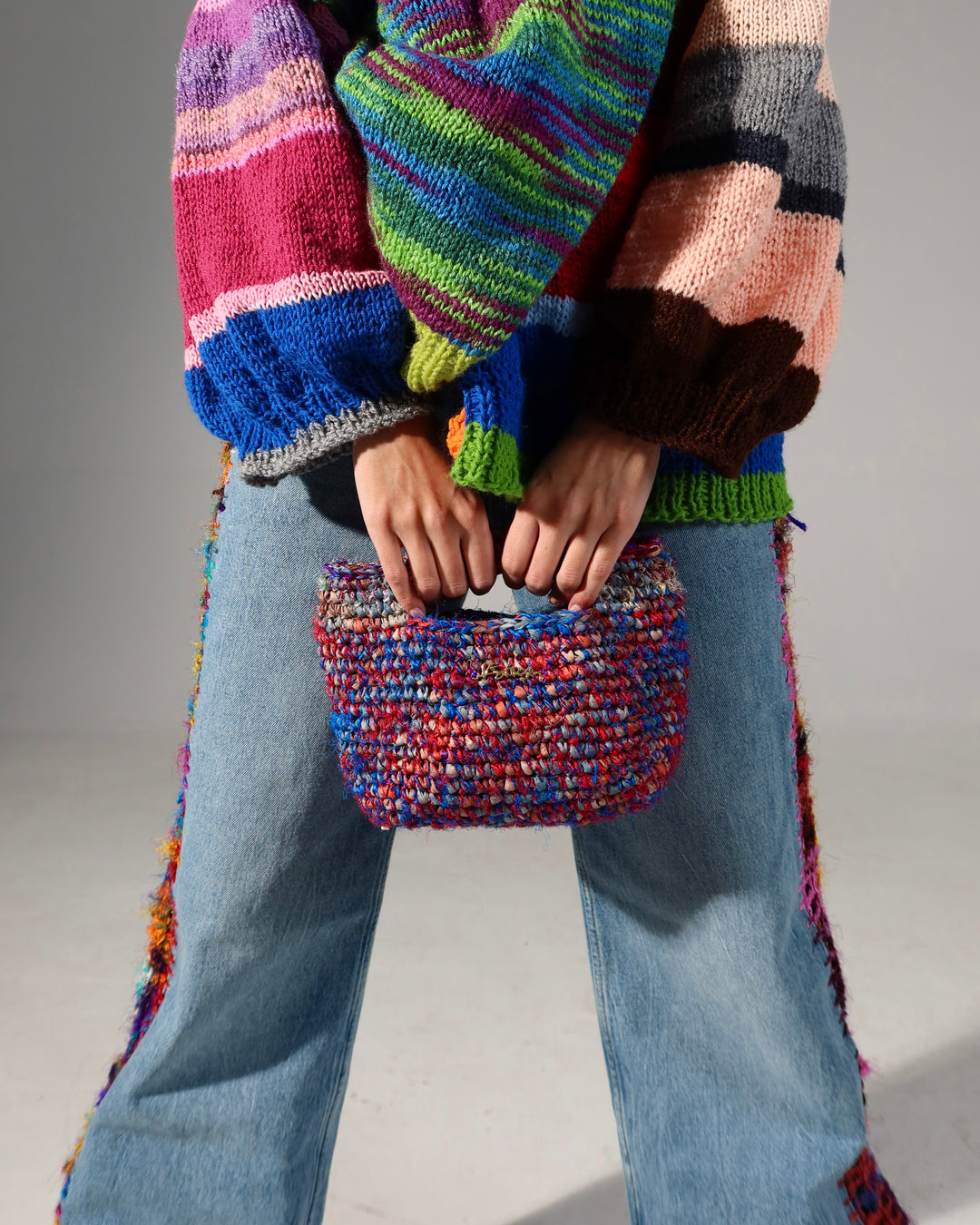 Jen Raffia & Silk Bag