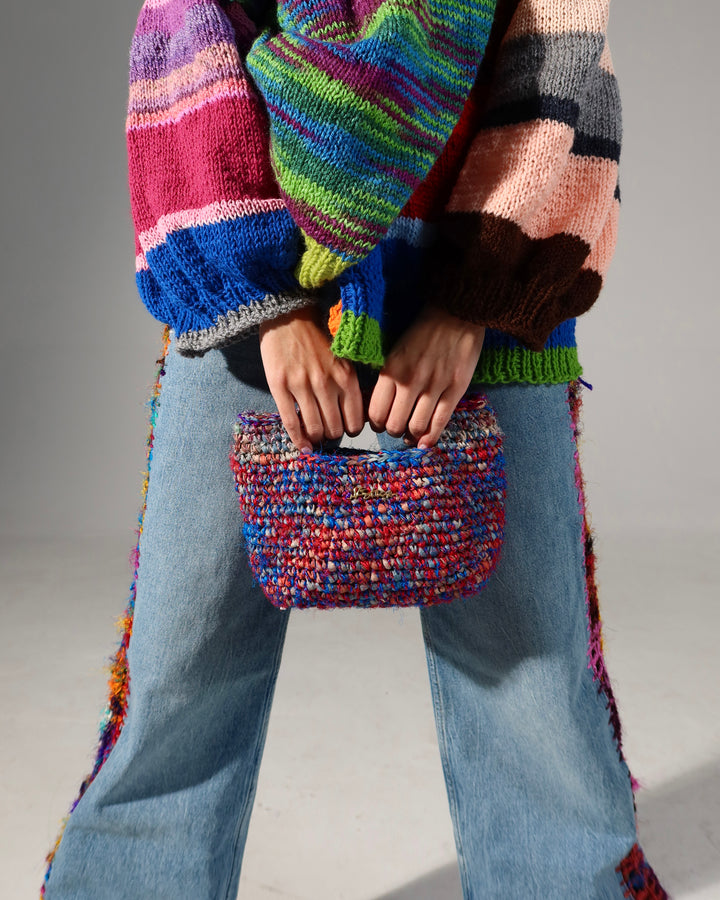 Jen Raffia & Silk Bag