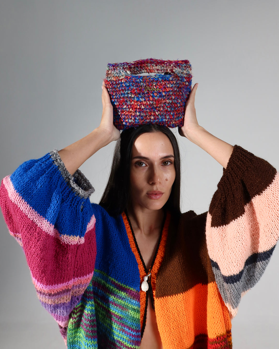 Jen Raffia & Silk Bag