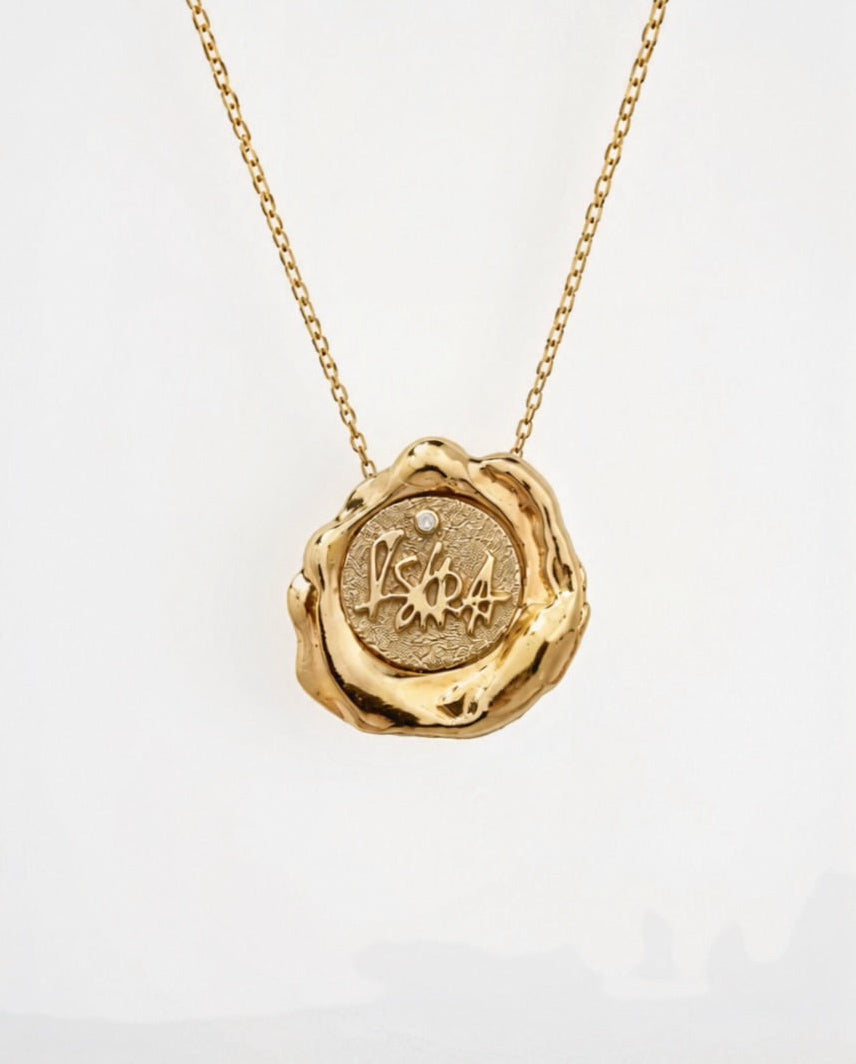 Liquefy 14K Gold Medallion Pendant