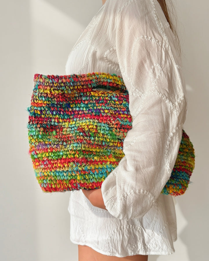 Melly Rafia & Silk Bag