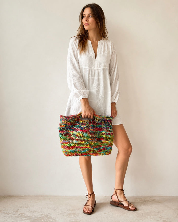 Melly Rafia & Silk Bag