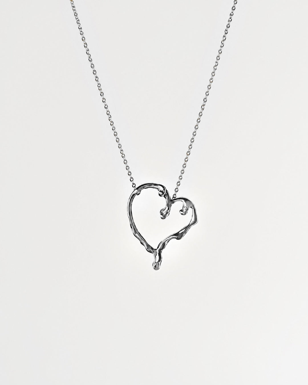 Melting Heart Necklace - Sterling Silver